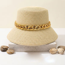 Load image into Gallery viewer, Gold Chain Beige Bucket Hat