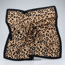 Load image into Gallery viewer, Silky Square Brown and Black Leopard Fashion Scarf