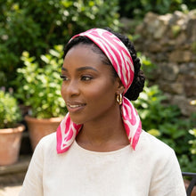 Load image into Gallery viewer, Silky Square Pink Zebra Print Fashion Scarf