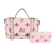 Load image into Gallery viewer, Messenger Pink Luxe Monogram Satchel Handbag Set
