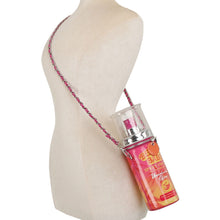 Load image into Gallery viewer, Crossbody Pink Spray on Tan Bottle Clutch Bag