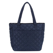 Load image into Gallery viewer, Tote Bag Navy Quilted Large Pocket Travel Purse