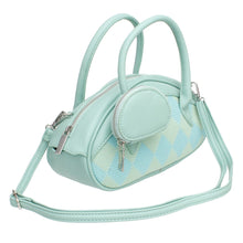 Load image into Gallery viewer, Top Handle Mint Harlequin Oval Detail Handbag Set