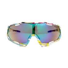 Load image into Gallery viewer, Sunglasses Yellow Graphic Print Mirror Sport