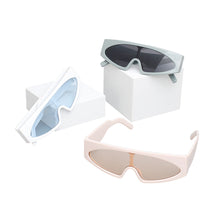 Load image into Gallery viewer, Sunglasses White Thin Visor Modern Eyewear Women