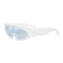 Load image into Gallery viewer, Sunglasses White Thin Visor Modern Eyewear Women