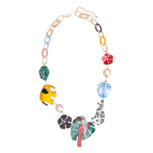 Load image into Gallery viewer, Linked Tropical Jungle Island Glamour Necklace