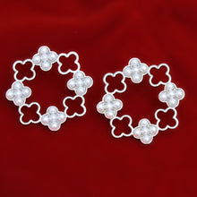 Load image into Gallery viewer, Stud Silver Clover Wreath Pearl Earrings for Women