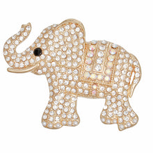 Load image into Gallery viewer, Brooch Pave Gold Elephant Lapel Pin for Women