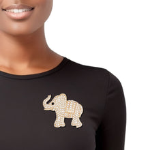 Load image into Gallery viewer, Brooch Pave Gold Elephant Lapel Pin for Women
