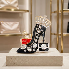 Load image into Gallery viewer, Black and Gold High Heel Queen Brooch Pin