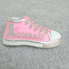 Load image into Gallery viewer, Pink Breast Cancer Hope Sneaker Silver Brooch Pin