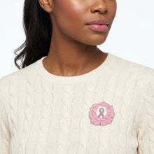 Load image into Gallery viewer, Pink Breast Cancer Awareness Silver Flower Brooch