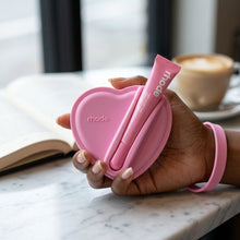 Load image into Gallery viewer, Pink Heart Silicone Pouch & Peptide Lip Tint Set