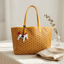 Load image into Gallery viewer, Yellow Geometric Chevron Print Tote and Pouch Set