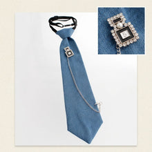 Load image into Gallery viewer, Blue Denim Perfume Chain Necktie Necklace