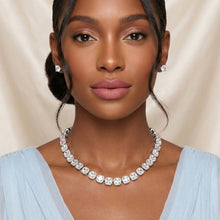 Load image into Gallery viewer, Tennis Silver Cushion Cut Crystal Luxe Necklace