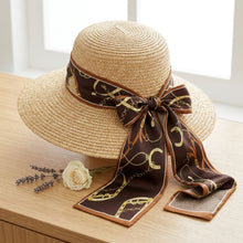 Load image into Gallery viewer, Brown Equestrian Chain Silky Skinny Scarf