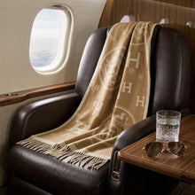 Load image into Gallery viewer, Faux Cashmere Brown Beige Motif Rectangle Scarf