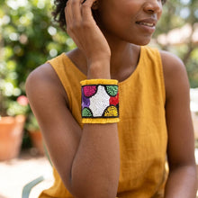 Load image into Gallery viewer, Cuff Tribal Vibrant Color Bead and Sequin Bracelet