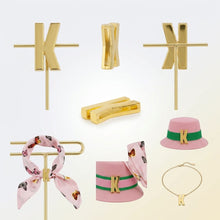 Load image into Gallery viewer, Letter K Gold Slide Letter Charm Sold Individually