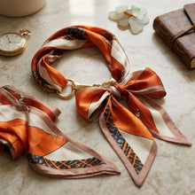 Load image into Gallery viewer, Horsebit Orange Equestrian Silky Scarf Necklace