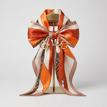Load image into Gallery viewer, Horsebit Orange Equestrian Silky Scarf Necklace