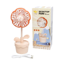 Load image into Gallery viewer, Portable Desk Fan Pink Flower Pot Little Honey