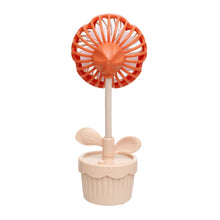 Load image into Gallery viewer, Portable Desk Fan Pink Flower Pot Little Honey