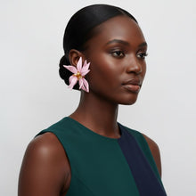 Load image into Gallery viewer, Stud Pink Tropical Flower Oversized Petal Earrings