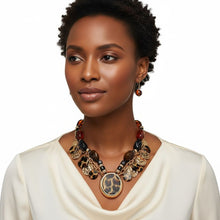 Load image into Gallery viewer, Pendant Global Artisan Leopard Gold Disc Necklace