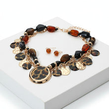 Load image into Gallery viewer, Pendant Global Artisan Leopard Gold Disc Necklace