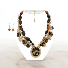 Load image into Gallery viewer, Pendant Global Artisan Leopard Gold Disc Necklace