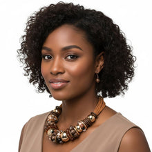 Load image into Gallery viewer, Collar Earthy Artisan Brown Leather Wood Necklace