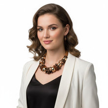 Load image into Gallery viewer, Collar Earthy Artisan Brown Leather Wood Necklace