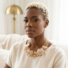 Load image into Gallery viewer, Opulent Aurbo Crystal Pearl Chainmaille Collar Set