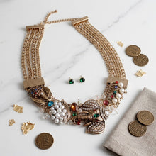 Load image into Gallery viewer, Opulent African Elephant Multicolor Collar Necklace