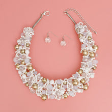 Load image into Gallery viewer, Bib White Artistic Glass Copper Choker Necklace