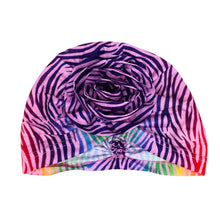 Load image into Gallery viewer, Turban Pre-Tied Flower Light Purple Zebra Women