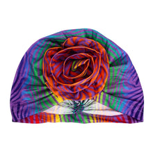 Load image into Gallery viewer, Turban Pre-Tied Flower Orange Purple Zebra Women