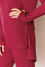 Load image into Gallery viewer, Basic Bae Full Size Ribbed Round Neck High-Low Slit Top and Pants Set