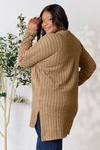 Load image into Gallery viewer, Basic Bae Full Size Ribbed Round Neck Long Sleeve Slit Top