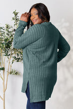 Load image into Gallery viewer, Basic Bae Full Size Ribbed Round Neck Long Sleeve Slit Top