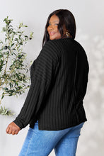 Load image into Gallery viewer, Basic Bae Full Size Ribbed Round Neck Slit Knit Top -