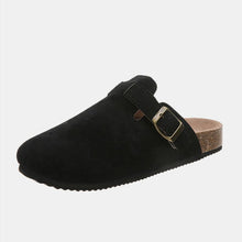 Load image into Gallery viewer, Suede Closed Toe Buckle Slide