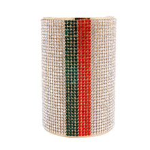 Load image into Gallery viewer, Trendy Striped Rhinestone Cuff Bracelet