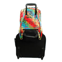 Load image into Gallery viewer, Multi Color Graffiti Trolley Sleeve Backpack
