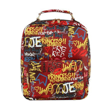 Load image into Gallery viewer, Red Graffiti Trolley Sleeve Backpack