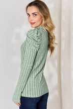 Load image into Gallery viewer, Basic Bae Full Size Ribbed Mock Neck Puff Sleeve T-Shirt