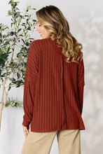 Load image into Gallery viewer, Basic Bae Full Size Ribbed Round Neck Slit Knit Top -